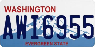 WA license plate AWI6955