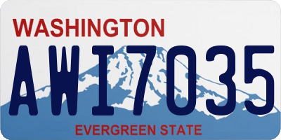 WA license plate AWI7035