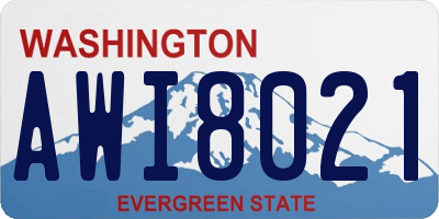 WA license plate AWI8021