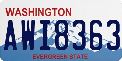 WA license plate AWI8363