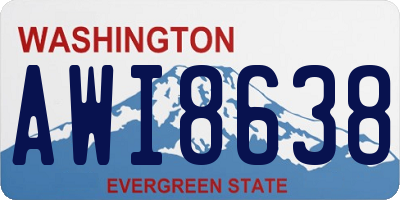 WA license plate AWI8638