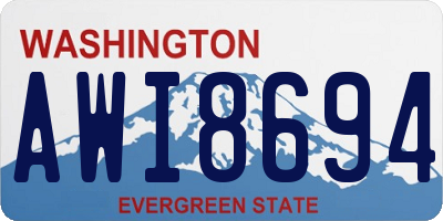 WA license plate AWI8694
