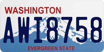 WA license plate AWI8758