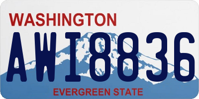 WA license plate AWI8836