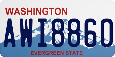 WA license plate AWI8860