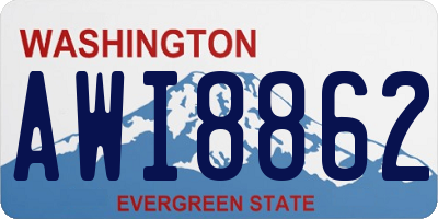 WA license plate AWI8862