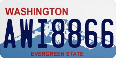 WA license plate AWI8866