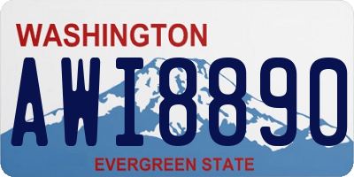 WA license plate AWI8890