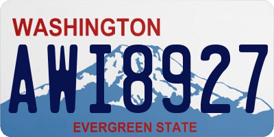 WA license plate AWI8927