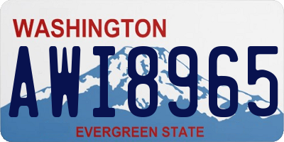 WA license plate AWI8965