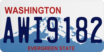 WA license plate AWI9182