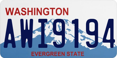 WA license plate AWI9194