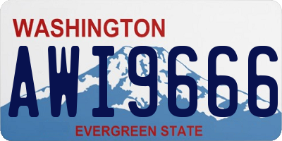 WA license plate AWI9666