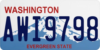 WA license plate AWI9798
