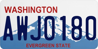WA license plate AWJ0180