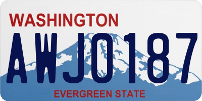 WA license plate AWJ0187