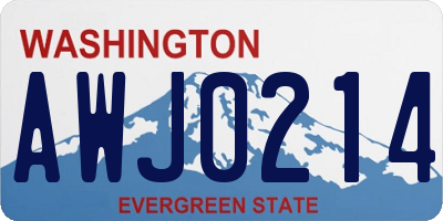 WA license plate AWJ0214