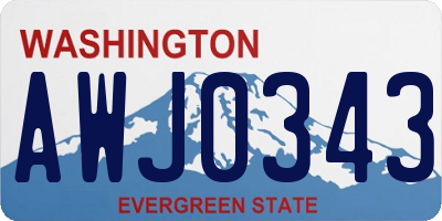 WA license plate AWJ0343