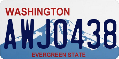 WA license plate AWJ0438