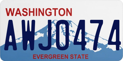 WA license plate AWJ0474