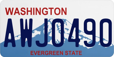 WA license plate AWJ0490
