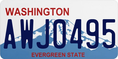 WA license plate AWJ0495
