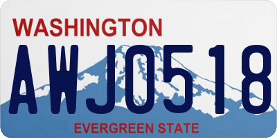WA license plate AWJ0518