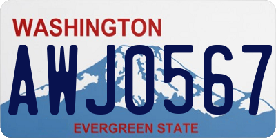 WA license plate AWJ0567