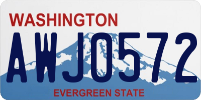 WA license plate AWJ0572