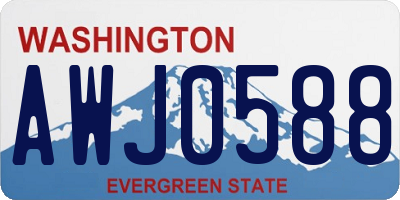 WA license plate AWJ0588