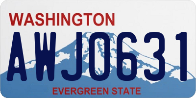 WA license plate AWJ0631