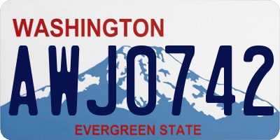 WA license plate AWJ0742