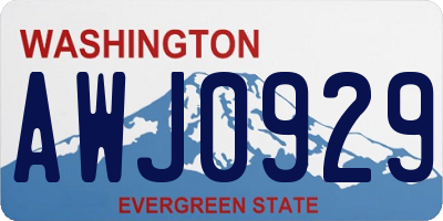 WA license plate AWJ0929
