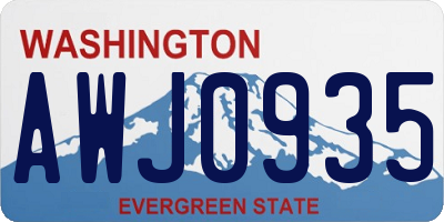 WA license plate AWJ0935