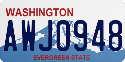WA license plate AWJ0948