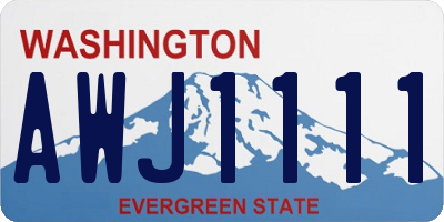 WA license plate AWJ1111