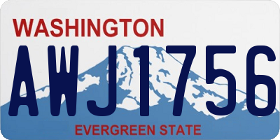 WA license plate AWJ1756