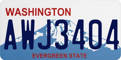 WA license plate AWJ3404