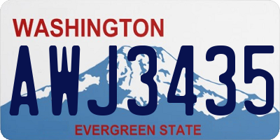 WA license plate AWJ3435