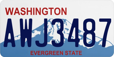 WA license plate AWJ3487