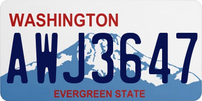 WA license plate AWJ3647