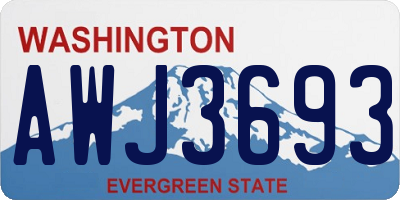 WA license plate AWJ3693
