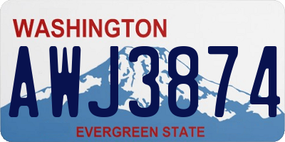 WA license plate AWJ3874
