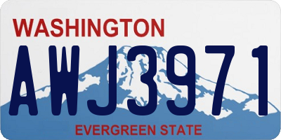 WA license plate AWJ3971