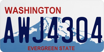 WA license plate AWJ4304