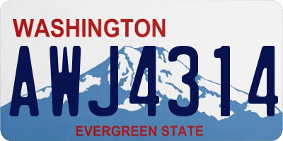 WA license plate AWJ4314