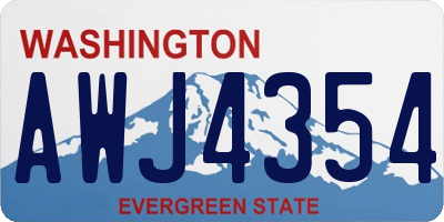 WA license plate AWJ4354