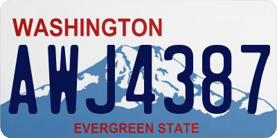 WA license plate AWJ4387