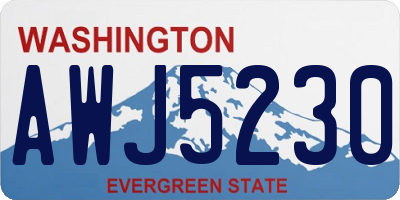 WA license plate AWJ5230