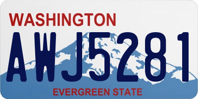 WA license plate AWJ5281